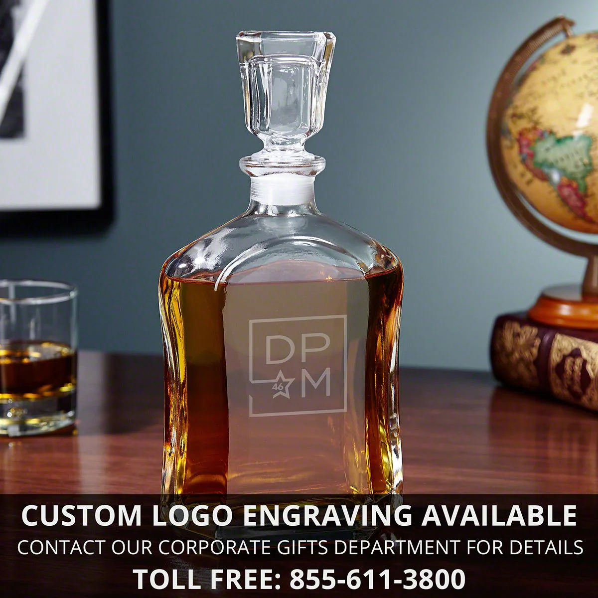 Personalized Luxury Boxed Decanter Set With Sculpted Glasses & Whiskey Stones - Image 12