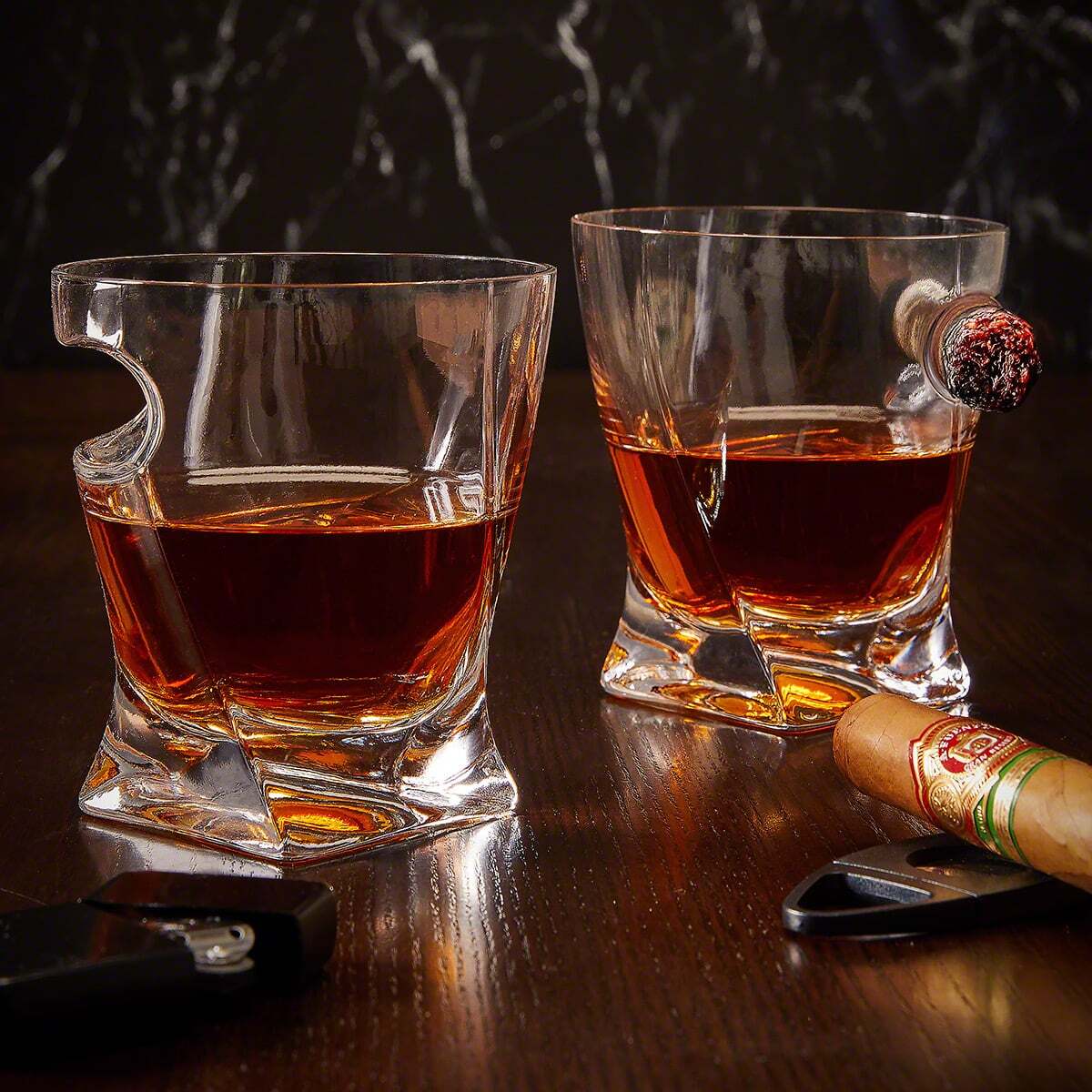 Personalized Twist Whiskey Cigar Glasses - Image 7