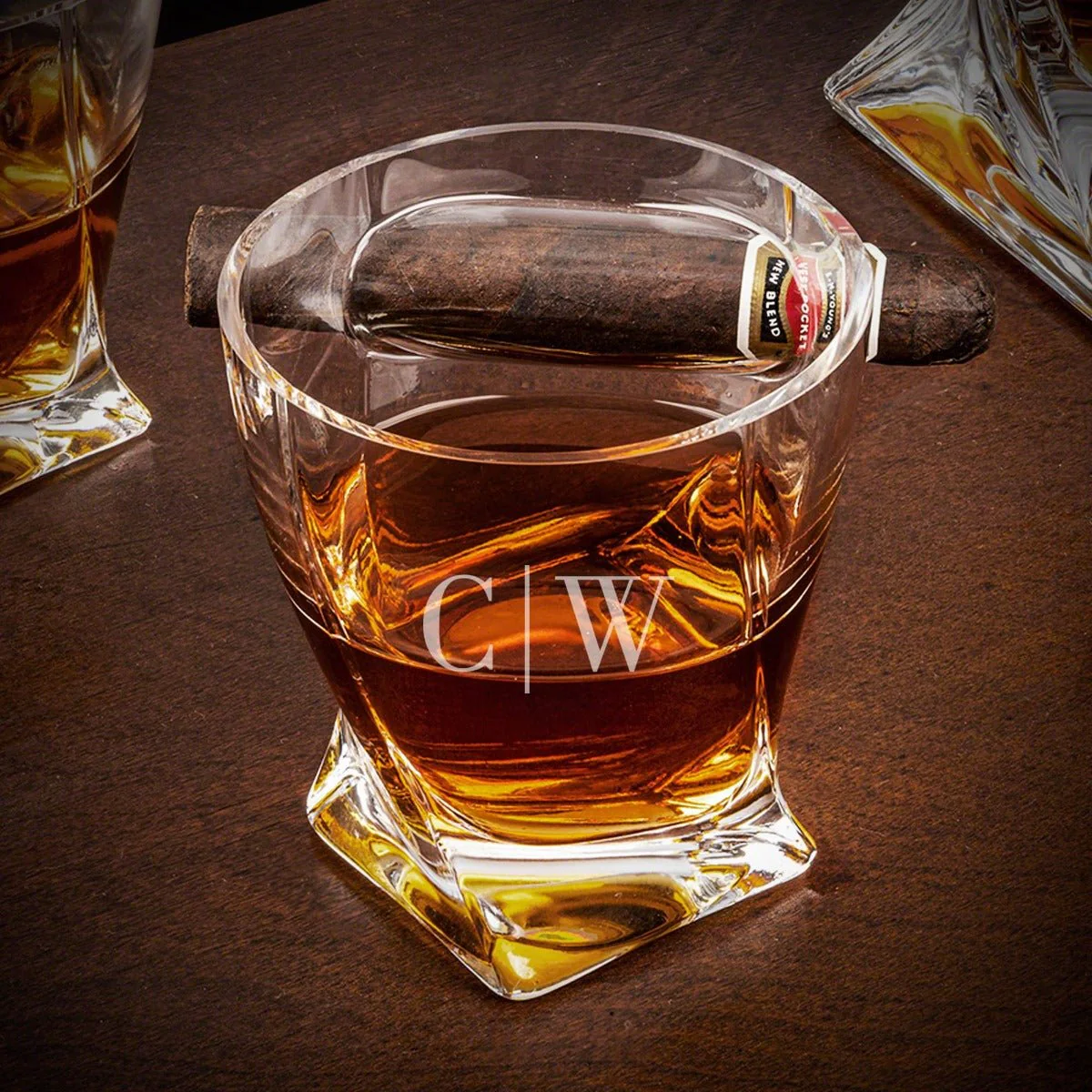 Personalized Twist Whiskey Cigar Glasses - Image 9