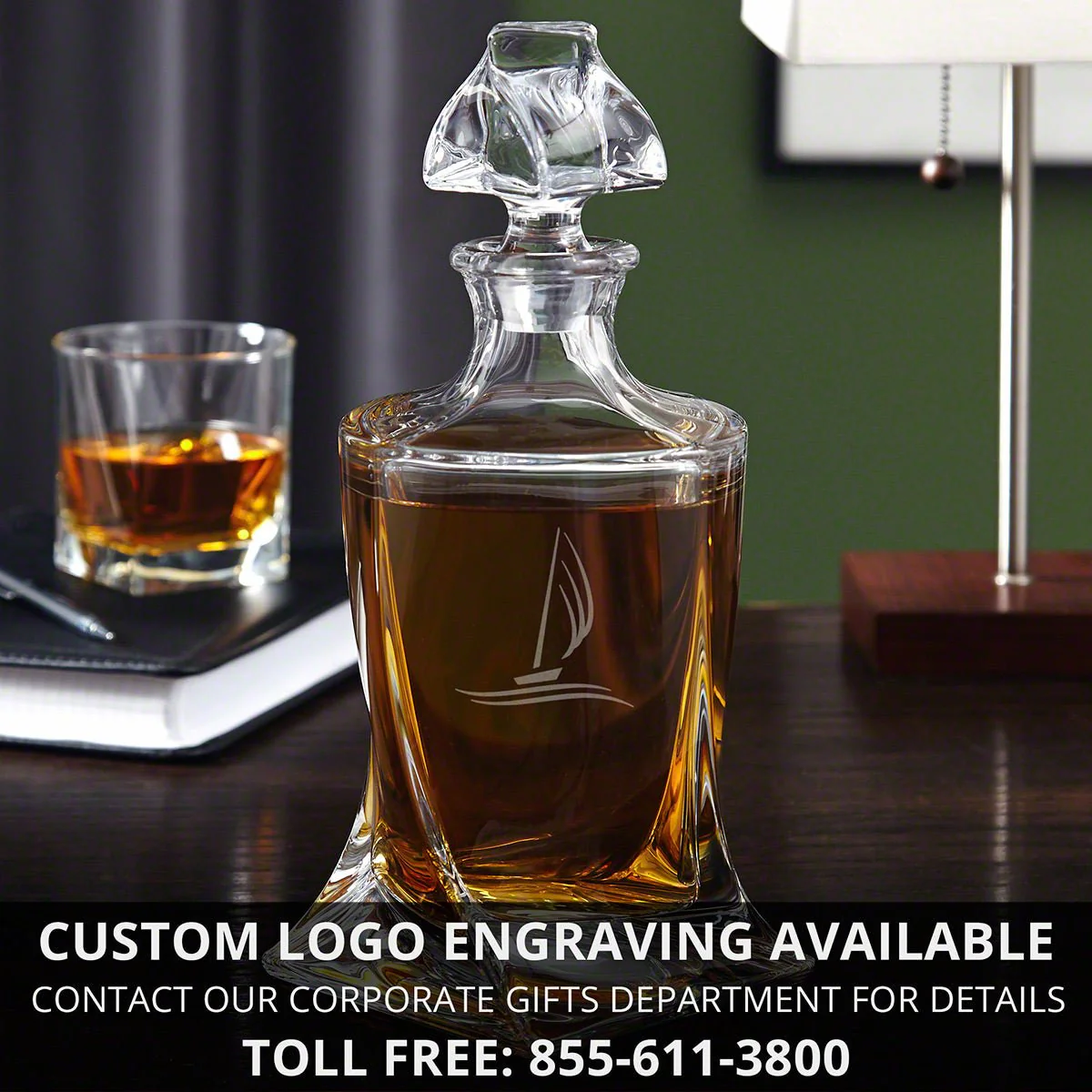 Personalized Whiskey Decanter with Rocks Glasses & Luxury Box Set - 7pc - Image 13