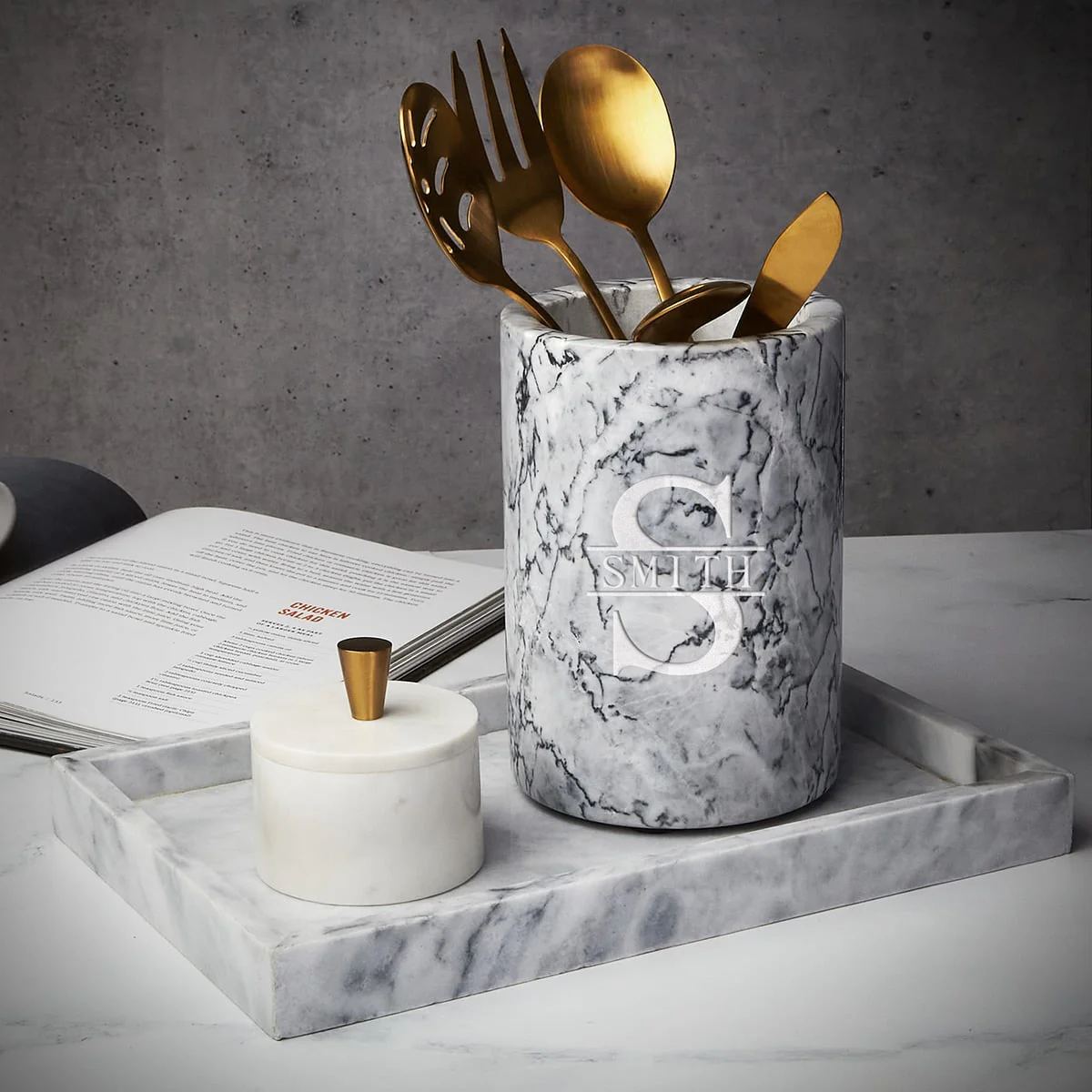 Personalized Wine Chiller White Marble - Image 4