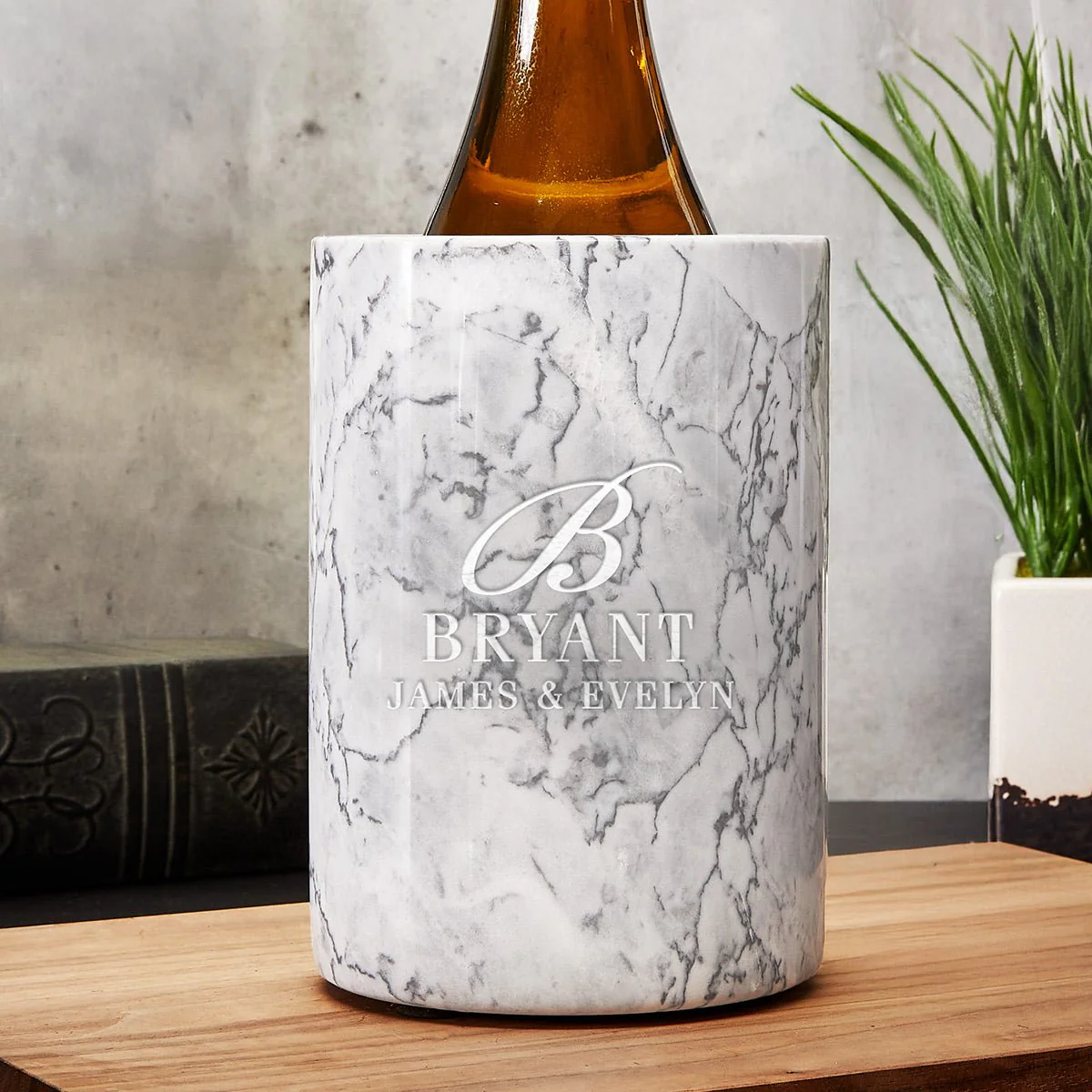 Personalized Wine Chiller White Marble - Image 5