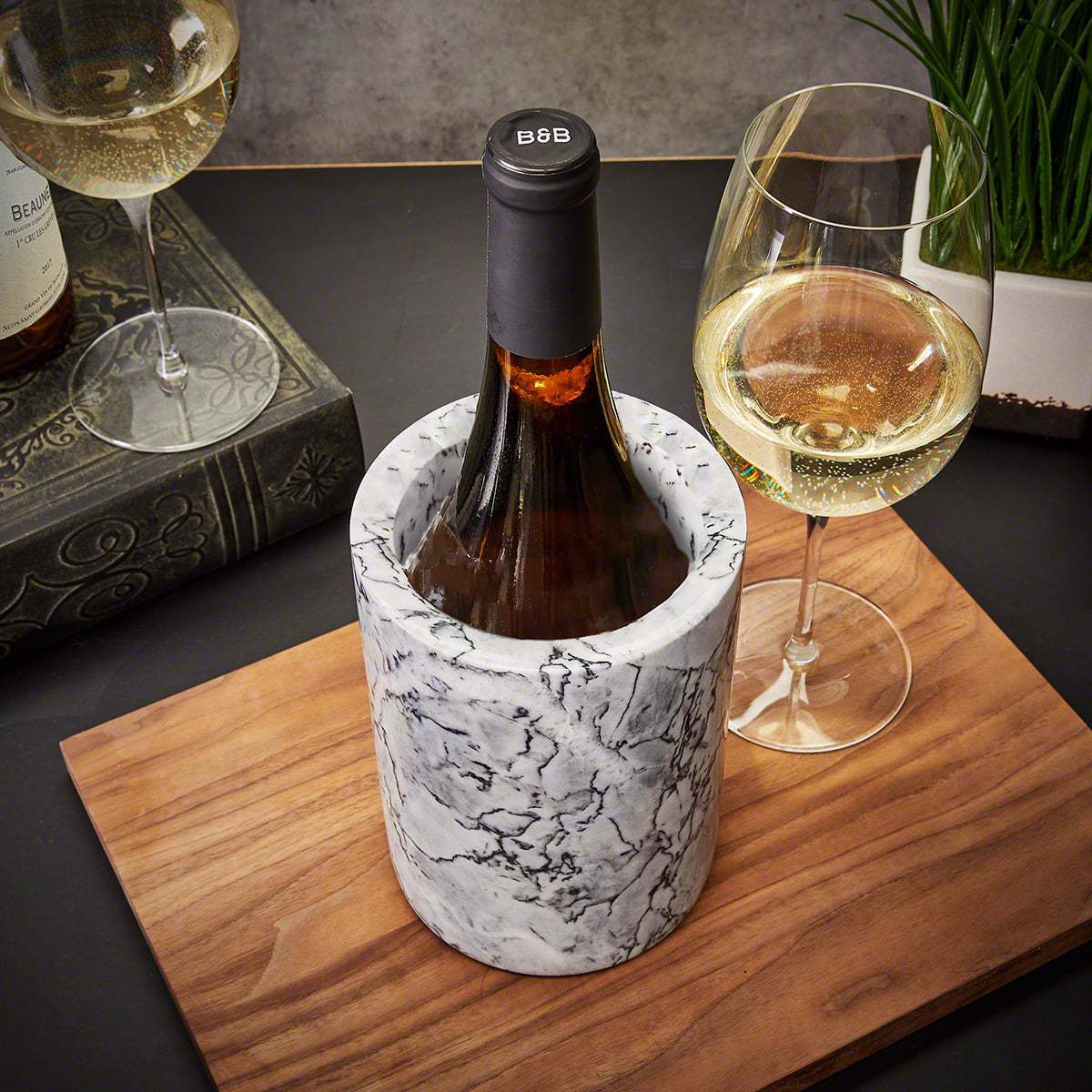 Personalized Wine Chiller White Marble - Image 9