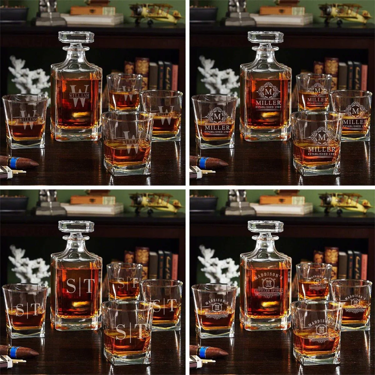 Prescott Whiskey Gift Set  7pc - Custom Decanter Set with Handcrafted Box - Image 9
