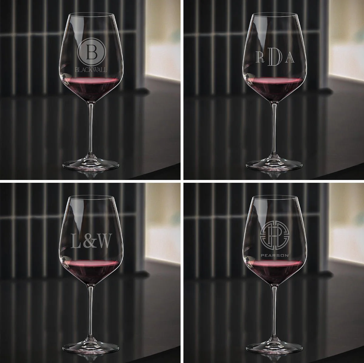 Riedel Wine Glasses, Engraved, Set of 2 - Cabernet/Red Wine Glasses - Image 4