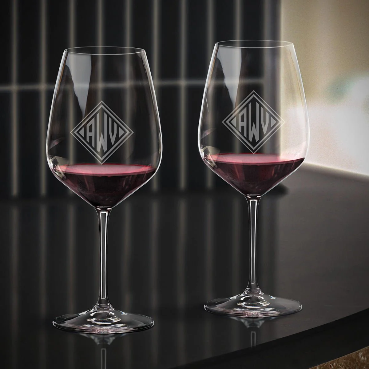 Riedel Wine Glasses, Engraved, Set of 2 - Cabernet/Red Wine Glasses - Image 6