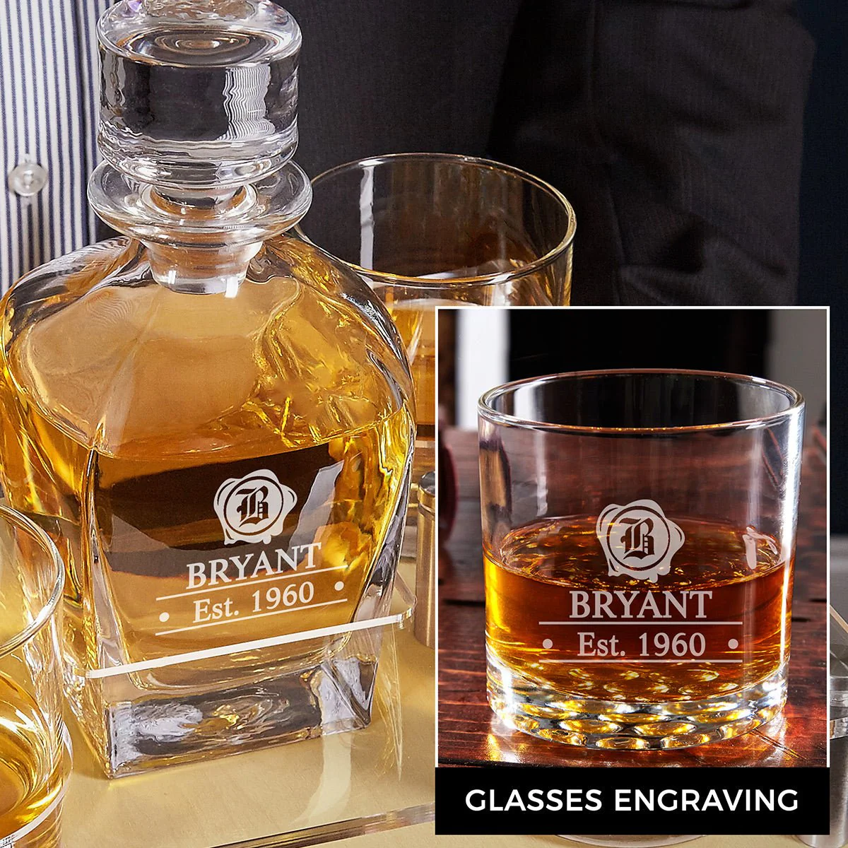Lawyer Presentation Set with Custom Whiskey Decanter and Glasses - Bar Serving Tray & Lawyer Graduation Gift - Image 7