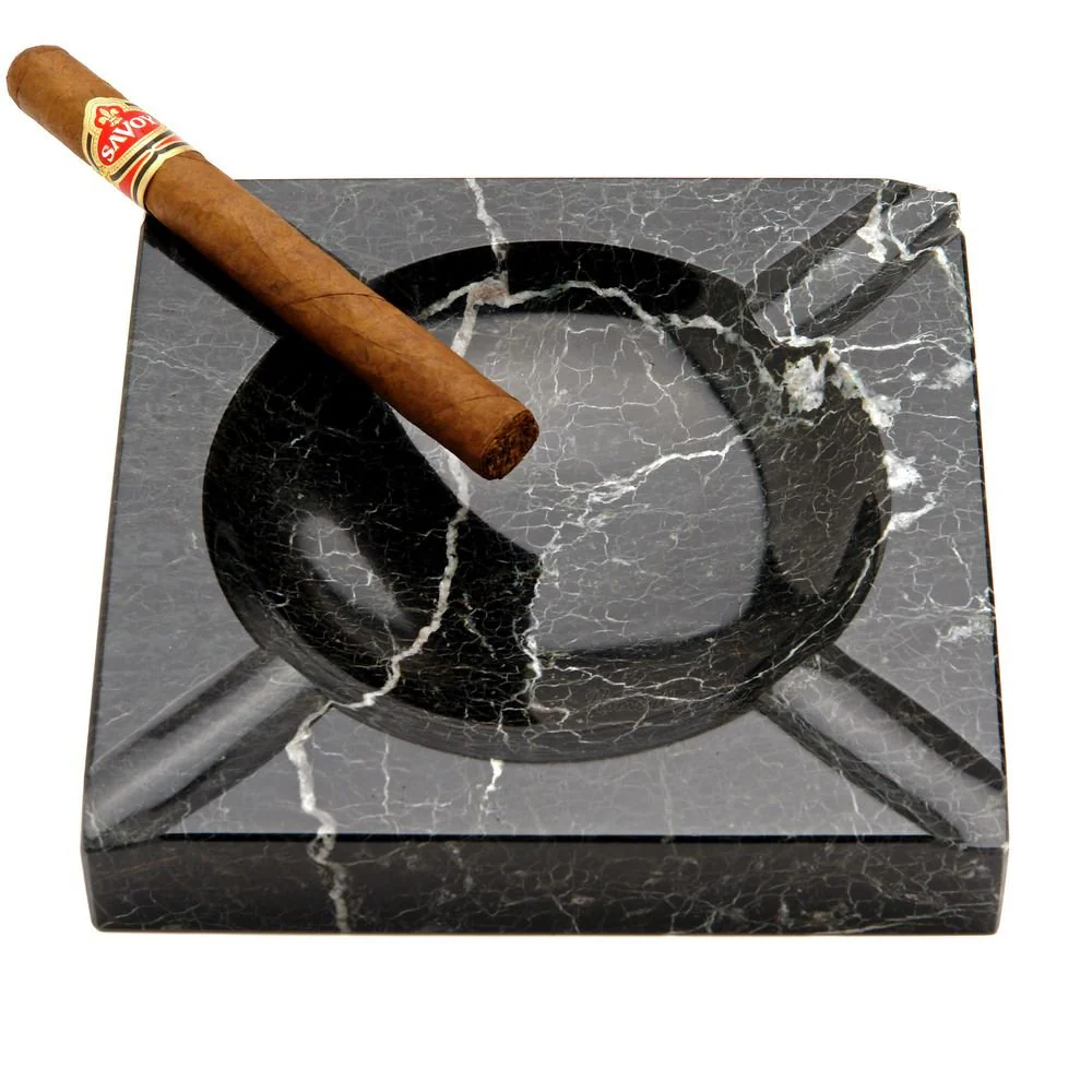 Black Square Marble Cigar Ashtray Indoor / Outdoor (Custom Engraving Available) - Image 7