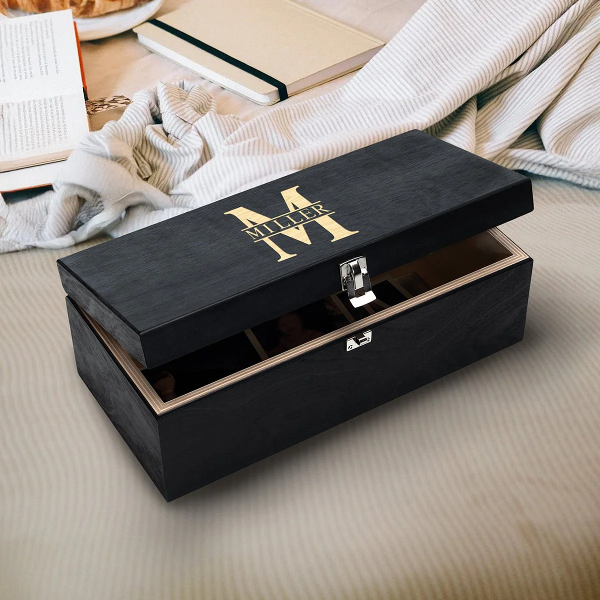 Baltic Birch Personalized Wood Box for Liquor Bottle - Image 5