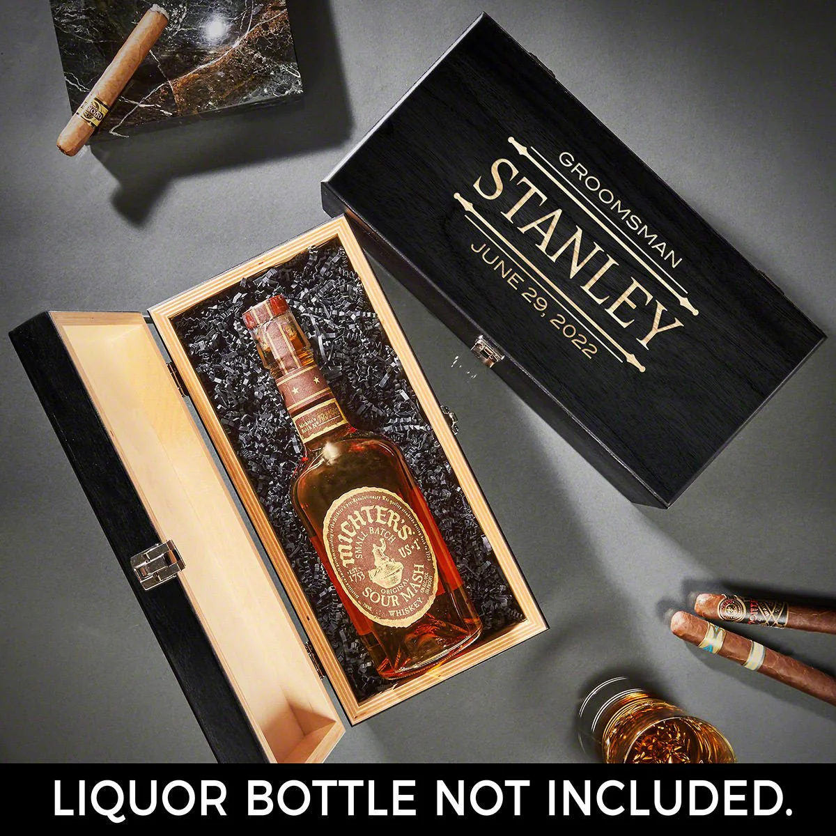 Baltic Birch Personalized Wood Box for Liquor Bottle - Image 6