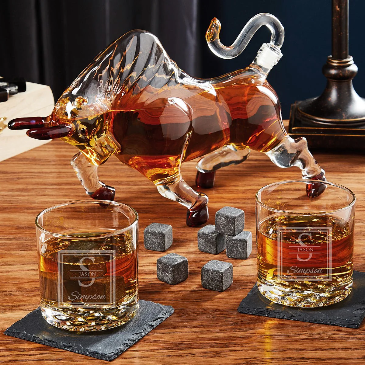 El Matador Bull Whiskey Decanter Set With Custom Buckman Glasses - Image 8