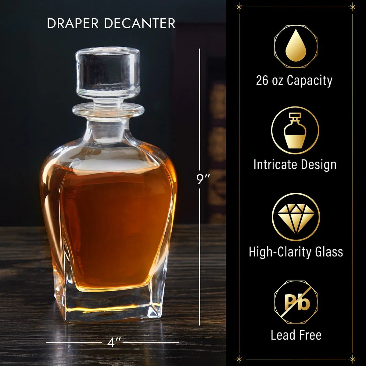 Bourbon Trail Black Diamond Custom Whiskey Smoker Kit - 10pc Boxed Set with Decanter - Image 5