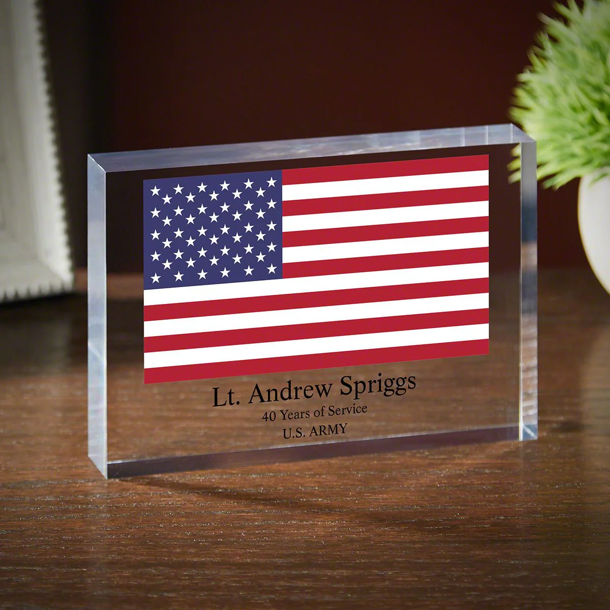 Stars and Stripes Personalized Acrylic Retirement Plaque - Image 6