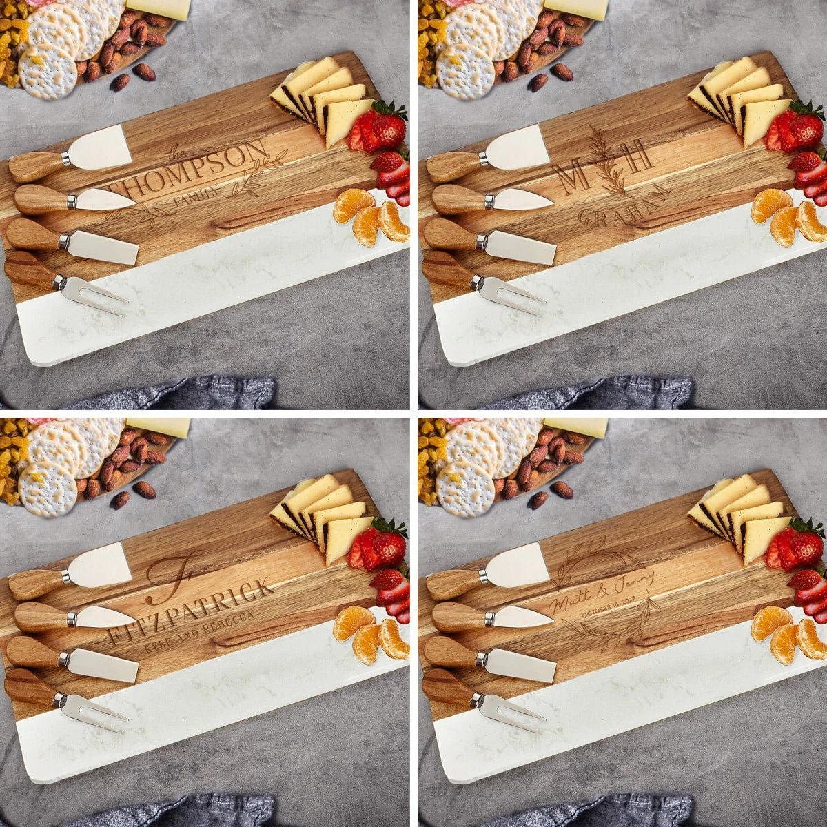 Trieste Engraved Charcuterie Board Set with Cheese Knife Set - Image 7