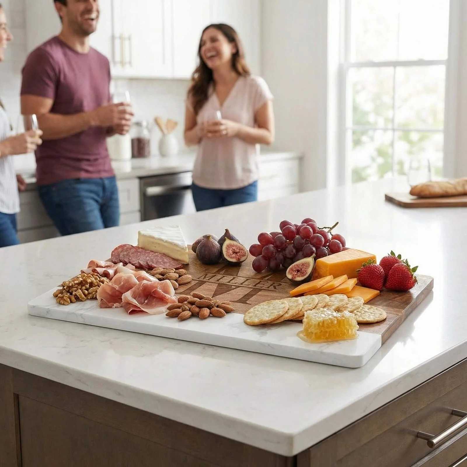 Trieste Engraved Charcuterie Board Set with Cheese Knife Set - Image 12