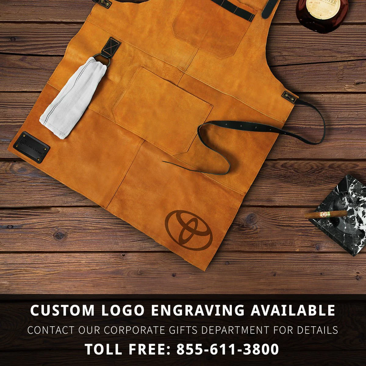 Vanguard Top Grain Multi-Pocket Leather Apron for Men - Image 6