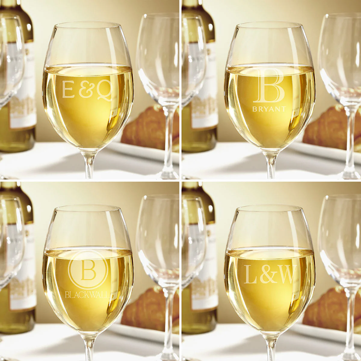 Set of 4 Personalized White Wine Glasses - Image 4